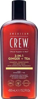 Zdjęcie produktu dla American Crew 3 w 1 Imbir + Herbata Szampon, odżywka i żel pod prysznic 450 ml