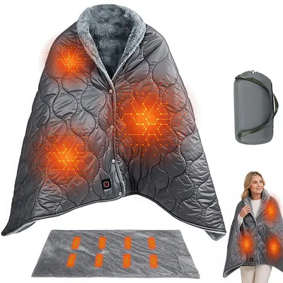 Produktbild von USB Heizdecke 180 × 140 cm, 8 Heizzonen, 3 Heizstufen, 5 V, beheizbare Decke mit Überhitzungsschutz, für Zuhause, Büro und Camping