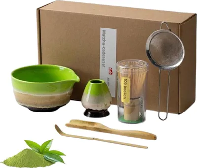 Produktbild von Matcha-Teeset, sechsteiliges Set, traditioneller Teebesen, Matcha-Schale