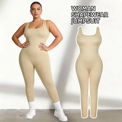 Produktbild von Body Shaper Damen Bauchweg Shapewear Stark Formend Full Miederbody Shaping Bodysuit-Beige-XL