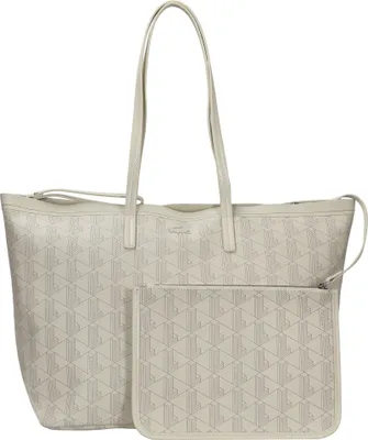 Image de LACOSTE sac à épaule sac shopper Shopping Bag Mono Bone White Taupe beige