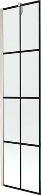 Immagine prodotto di Mexen Next paratia per vasca da bagno a 1 anta 50 x 150 cm, griglia nera, nichel spazzolato - 895-050-000-00-77-97