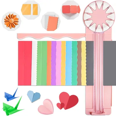 Produktbild von 12-in-1 Papierschneider, Schneidemaschine Papier Mit Schnittlinienführung und Seitenlineal, für Bastelpapier, Postkarte, Scrapbook, A4-A5-Papier