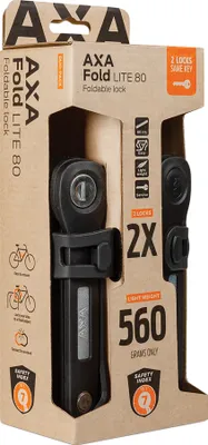 Immagine prodotto di Serratura pieghevole Axa Fold 80 Lite Duo Pack con chiavi uguali - Nero