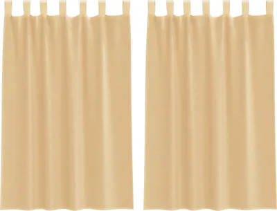 Produktbild von vidaXL Voile Vorhänge mit Schlaufen 2 Stk. Sandfarbe 140x175 cm
