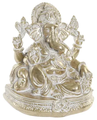 Ganesha-Figur aus vergoldetem Kunstharz, 14x11,5x16 cm