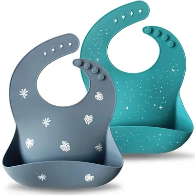 Immagine prodotto di Bavaglini per neonati in silicone, confezione da 2, senza BPA