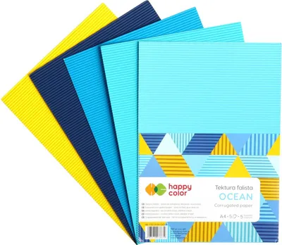 Imagen del producto de Papel de acuarela Happy Color, formato A4, paquete de 5 hojas, diseño "Océano"