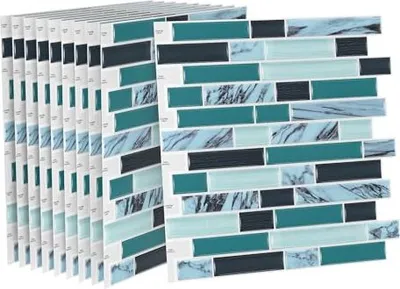 Produktbild von JOIEYOU Fliesenaufkleber 30x30cm 3D Klebefliesen Küchenrückwand Selbstklebende Vinyl Fliesen Wasserdicht Spritzschutz Wandfliesen Fliesenfolie für Küche Bad Deko, 10 Stück Typ M