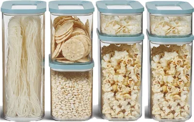 Produktbild von Mepal | 7-tlg. Set Vorratsdosen mit Deckel - Lebensmittelbehälter Rechteckig - Küchenorganizer aus Kunststoff - Vorratsbehälter Luftdicht | 1x 2000 ml - 2x 425 ml, 1000 ml & 1500 ml | Nordic Green