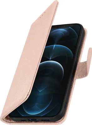 Produktbild von Avizar, Kunstleder-Klappetui mit Standfunktion für Apple iPhone 12 Pro Max, Champagnerrosa