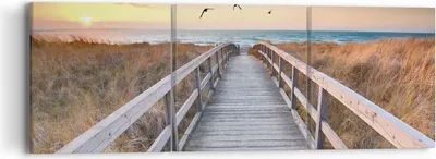Produktbild von Bild auf Leinwand - Leinwandbild - 3 Teile - Eintrag auf der Strand - 90x30cm - Wand Bild - Wanddeko - Wandbilder - Leinwanddruck - Bilder - Wanddekoration - Leinwand bilder - Wandbild - CA90x30-4647