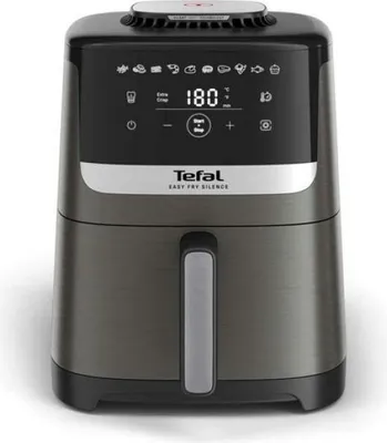Produktbild von Tefal Easy Fry Silence EY551HE0, Heißluftfritteuse, 5 l, 40 °C, 220 °C, Einzelbild, Schwarz, Grau, Edelstahl