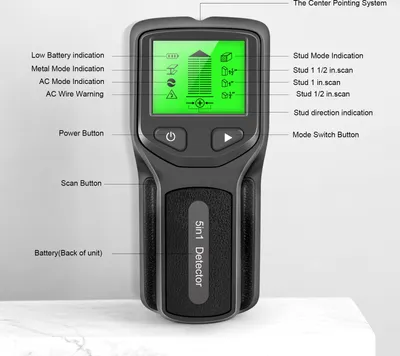 Image de HW430 5 in 1 Stud Detector Wall Scanner Digital Handheld Professional Multifunction Wall Detector Live Wires Cable Metal Finder Scanner