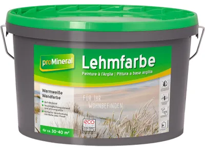 Produktbild von proMineral Lehmfarbe warmweiß 5 l