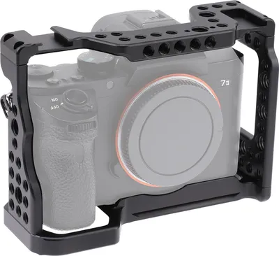 Obrázek produktu pro Klec na fotoaparát z hliníkové slitiny, náhrada za video pro bezzrcadlovky Sony A7M3 A7R3 A9, s 1/4" uchycením na studenou botku a 3/8 otvory pro šrouby