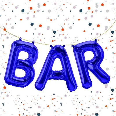 Produktbild von Folienballon Schriftzug Bar, Blau, ca. 40 cm für Luftbefüllung
