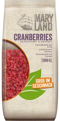 Obrázek produktu pro Marylandské brusinky sušené a slazené Velká chuť 1000g