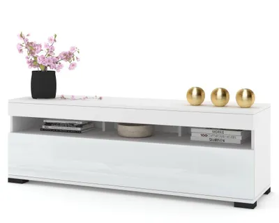 Produktbild von Fernsehschrank TV-Lowboard PLAY STEHEND Weiß Matt/Weiß Hochglanz 140cm