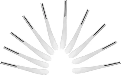 Image de 10 Fourchettes en acier inoxydable, Fourchettes Escargot, 2 dents, Fourchettes à apéritif de dégustation, Fourchettes à fruits de salade de cocktail portables Pour les voyages de fête, 12cm