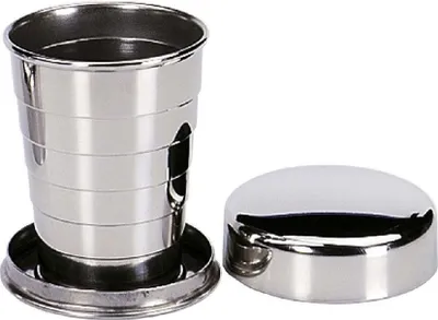 Produktbild von HALLER Faltbecher Flachmann Zubehör Trinkbecher Stahlbecher 50ccm silber NEU