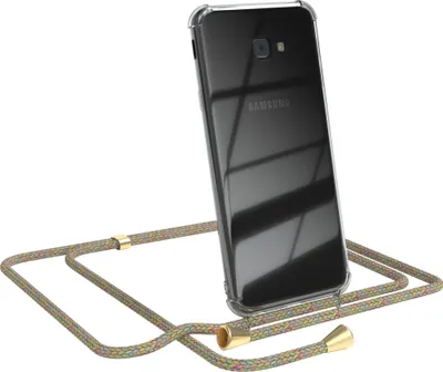 Produktbild von EAZY CASE Handykette kompatibel mit Samsung Galaxy J4 Plus, Handyhülle mit Umhängeband, Handykordel, Schutzhülle Clear, Band in Bunt