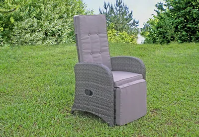 Immagine prodotto di 2x Garden Pleasure poltrona da giardino reclinabile in polyrattan lounge lounge terrazza lounger