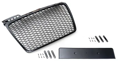 Kühlergrill Sportgrill Waben Gitter Grill Schwarz Glanz für Audi A4 B7 + Cabrio – Produktansicht