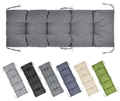 Produktbild von Garronda Bankauflage 160x50 cm ca. 10 cm dick Sitzkissen Outdoor für Gartenbank und Hollywoodschaukel Polster Auflage für Sitzbank wasserabweisend UV-beständig mit Bändern GD-0219 Graphit