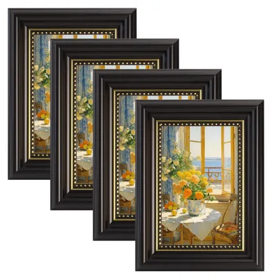 Fotolijst 4er-Set 10x15 cm Schwarz Vintage