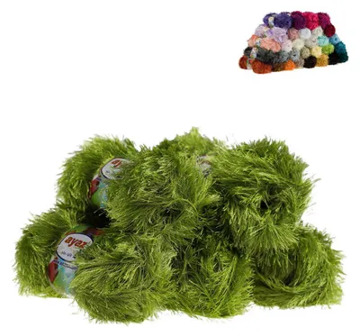 5 x 100g Strickgarn Yumos limettengrün