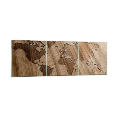 Produktbild von Bilder auf glas - Geographie Globus Karte - 120x40cm - Glasbilder - Wandbilder - Kunstdruck - zum Aufhängen bereit - Wanddekoration aus Glas - Glas Bilder - Wandbild auf Glas - GCA120x40-3042