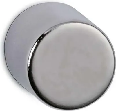 Produktbild von MAUL Magnet rund 4 Stück 4 kg Stahl Metall Neodym magnetisch Ø 1 x 1 cm silber