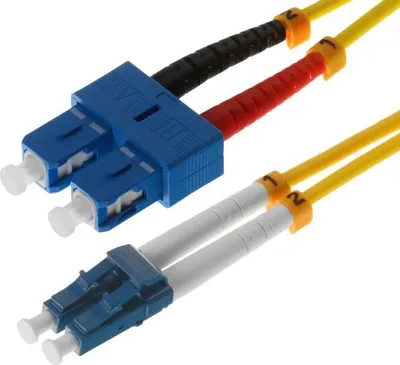 Produktbild von helos LWL Patchkabel LC/SC Duplex 9/125µm OS2 gelb 3,0m