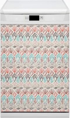 Produktbild von Küche Magnet für Spülmaschine  Abwaschbar 45x80 cm Geschirrspüle  - Ethnisches Muster