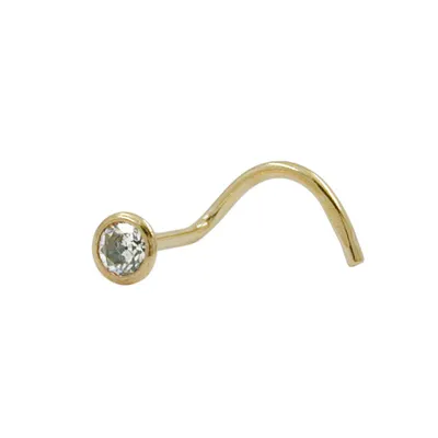 Produktbild von Nasenstecker Nasenpiercing Zirkonia gefasst 375 Gold Gelbgold Damen