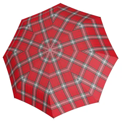 Image de Knirps parapluie de poche parapluie T.200 Medium Duomatic Check Red & Navy noir multicolore