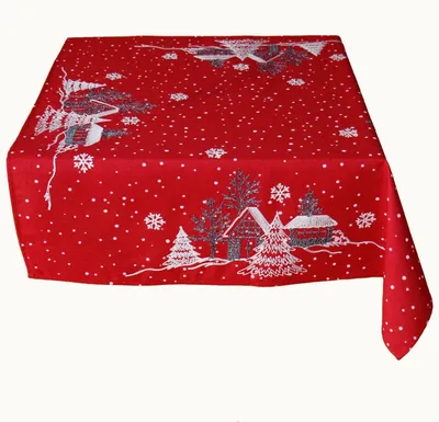 Produktbild von Tischwäsche Stickerei Winterdorf 85 x 85 cm - rot