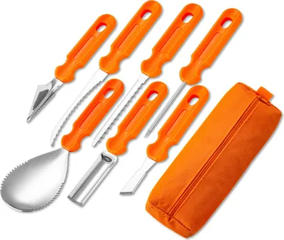 Produktbild von INF Kürbisschnitzwerkzeuge aus Edelstahl, 7-teilig Orange