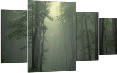 Produktbild von Bild auf Leinwand - Leinwandbild - Wald Nebel Baum - 160x90cm - Wand Bild - Wanddeko - Wandbilder - Leinwanddruck - Bilder - Kunstdruck - Wanddekoration - Leinwand bilder - Wandkunst - DL160x90-3543