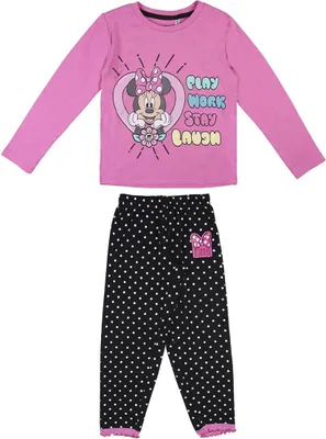Produktbild von Minnie Mouse Langarm-Schlafanzug, rosa und schwarz, 3 Jahre