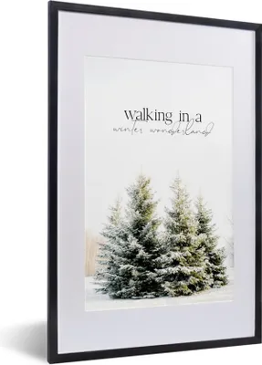 Produktbild von MuchoWow® Gerahmtes Poster Weihnachtsbaum - Schnee - Winter 40x60 cm - Poster mit Schwarzem Bilderrahmen Wandposter Rahmen Foto Bilder - Poster in Rahmen