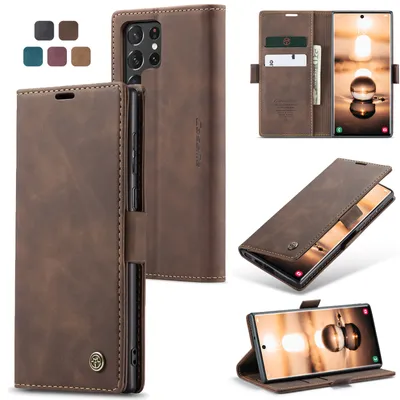 Produktbild von Handy Hülle für Samsung Galaxy S22 Ultra Klapphülle Case Cover Handy Tasche Etui - Dunkelbraun