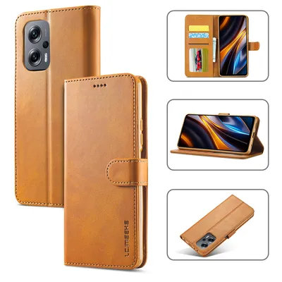Obrázek produktu pro Pouzdro pro Xiaomi Poco M5 / Poco M4 5G, kožené flipové pouzdro s magnetickým uzávěrem a stojánkem, ochranné pouzdro Žluť