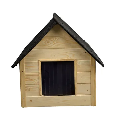 Produktbild von XL-Hundehütte Woodok, isoliert, Holz, groß XL, Selbstmontage und Anstrich, imprägnierte Eiche gebleicht
