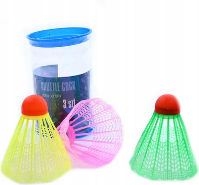 Produktbild von Badminton Federbälle Kunststoff Bunt - 3er Set Shuttlecocks für Garten & Freizeit - 7cm