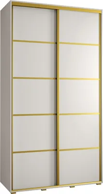 Produktbild von MEBLE KRYSPOL Davos 4 Schrank, zwei Türen - 235,2x140x45 cm - Weiß Weiß Gold