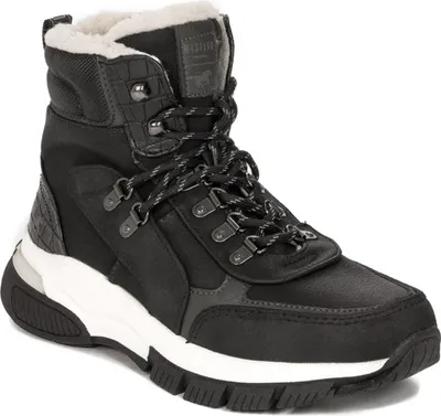 A single black boot is shown against a white background.