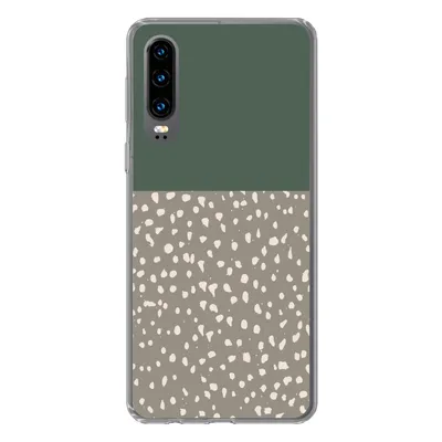 Produktbild von MuchoWow® Handyhülle Schutzhülle Hülle für Huawei P30 Polka dot - Grün - Muster Silikon Softcase Handy Hülle - Kartenbesitzer
