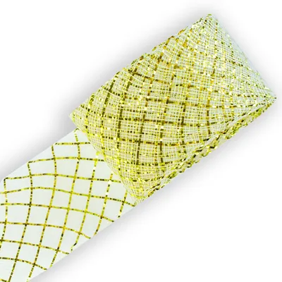 2m edles Dekoband Versteifungsband Netzband, 4cm gold